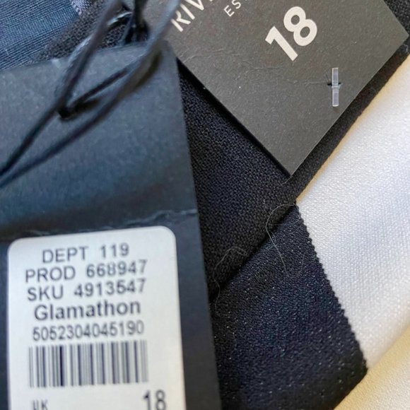 River Island 3 Direction Black & White stripe pencil skirt UK SIZE18 = US 14/16 - Picture 4 of 6